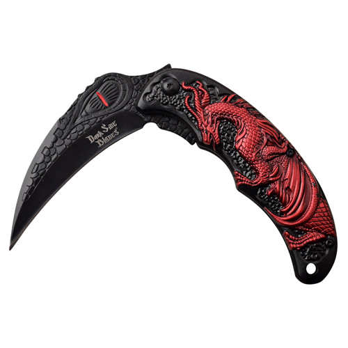 Dark Side Blades Dragon Art Handle Folding Knife