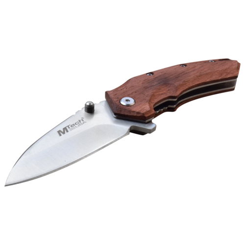 Master Cutlery MTech USA MT-A1158BR Folding Knife - Brown Wood Handle