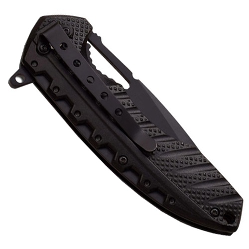 Black Finish Drop Point Folding Knife