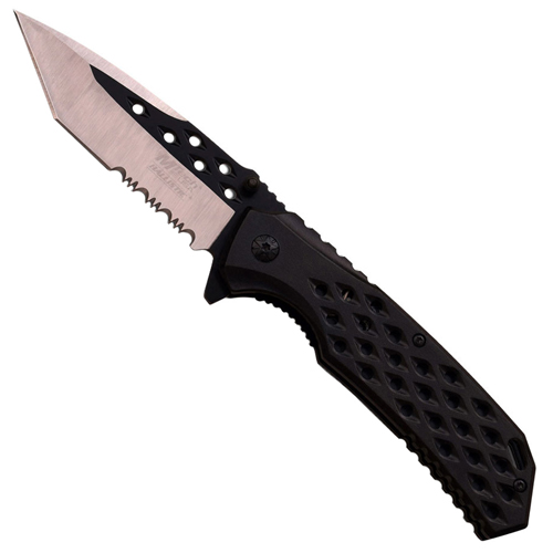MTech USA Aluminum Handle Half Serrated Edge Folding Knife