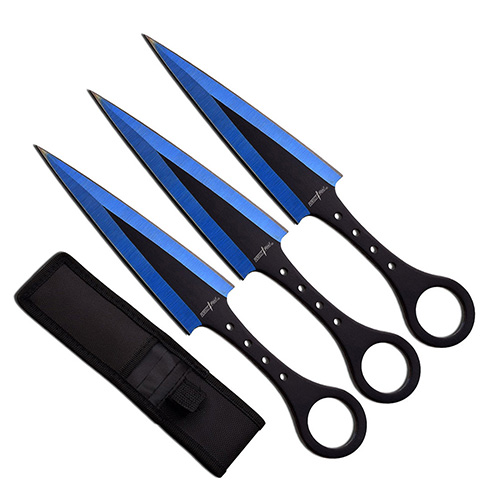 Perfect Point Blue Throwing Knife Kit - 7.5 Inch