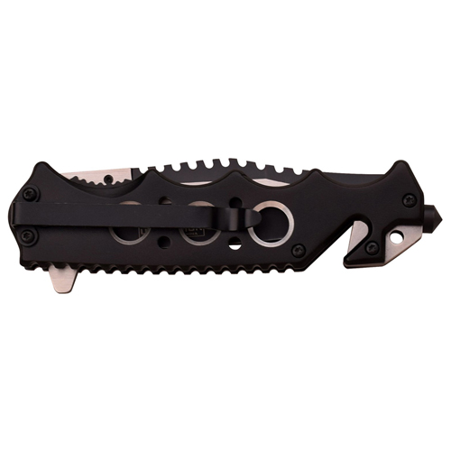 Master Cutlery Tac-Force Black & Brushed Blade Folding Knife