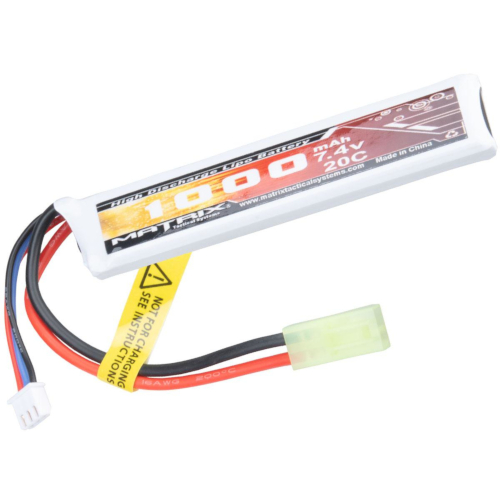 7.4V Stick Airsoft LiPo Battery 1000mAh Small Tamiya