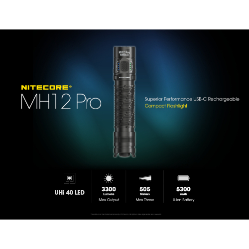 Nitecore MH12PRO Flashlight 3300 Lumens
