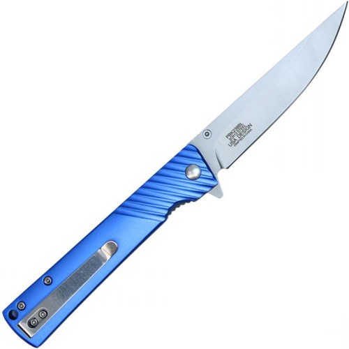 The Neptune Assisted Open Pocket Knife with Clip in striking blue. Compact, reliable, and ready for everyday carry with its convenient clip.