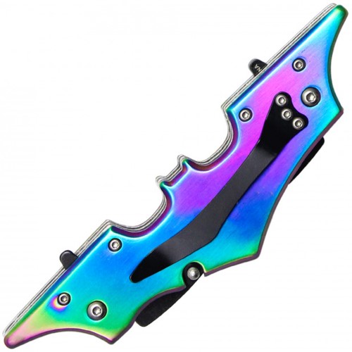 Unleash your inner superhero with the Neptune Batman Blade Pocket Knife in vibrant rainbow colors. Stylish, durable, and perfect for everyday use or showcasing your fandom.