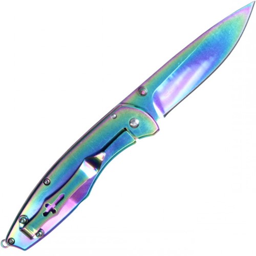 Unleash magic with the Neptune Spring Assisted Unicorn Pocket Knife in vibrant rainbow hues. Compact, stylish, and perfect for everyday carry or unicorn enthusiasts.