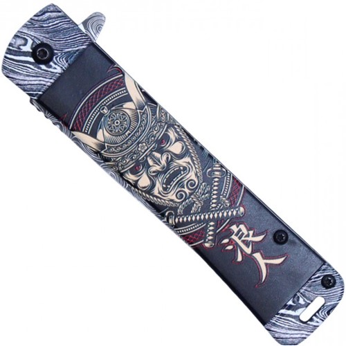 Unleash the artistry of the Neptune Damascus Etched Folding Knife, adorned with a captivating Samurai design. Elevate your collection with this exquisite blend of craftsmanship and style.