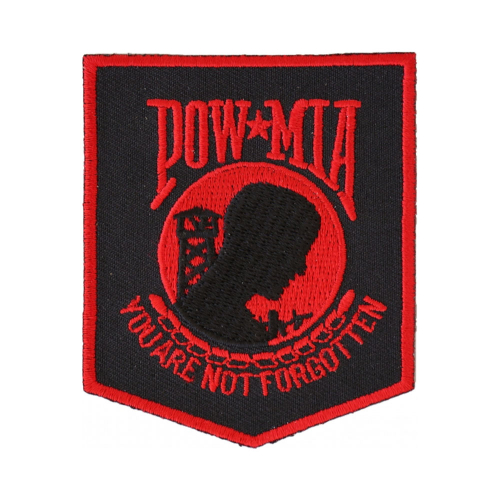 POW MIA Patch Black Red 