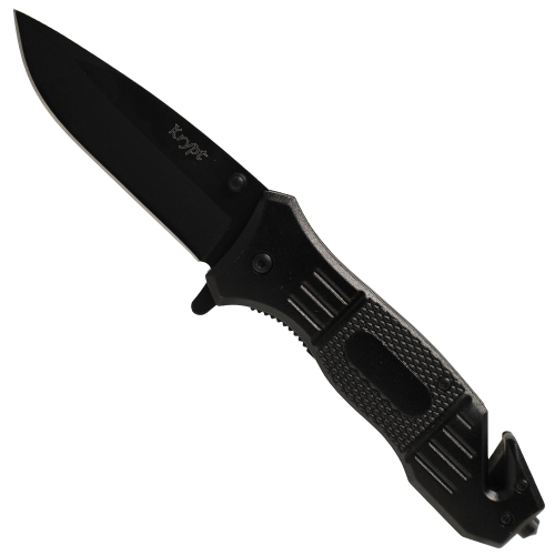 Black Action Liner Assisted Lock Spring Pocket Knife