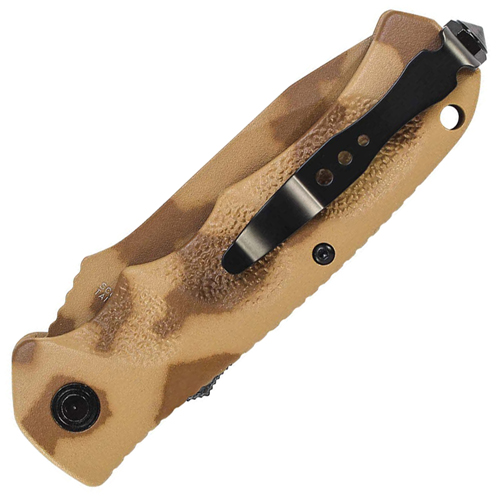 Desert Camo Blade & Handle Push Button Lock Folding Knife