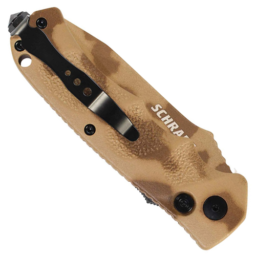 Desert Camo Blade & Handle Push Button Lock Folding Knife
