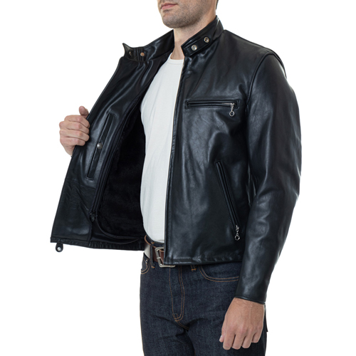 Schott NYC Classic Racer Leather Motorcycle Jacket