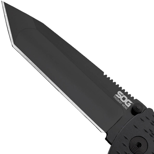 Trident Mini Straight Tanto Black Tini Folding Knife