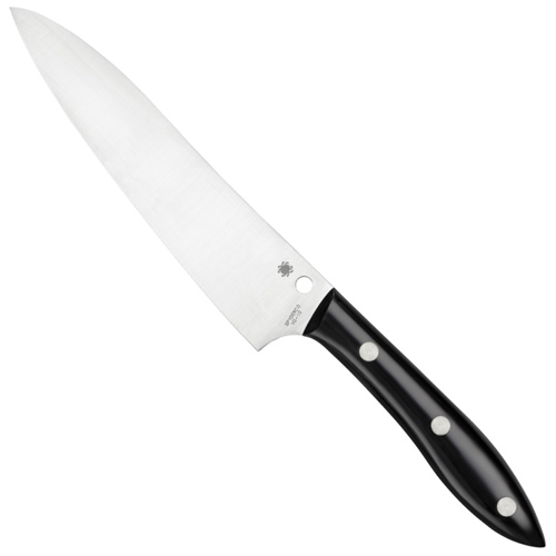 K12P Chef's Black Corian Handle Fixed Blade Knife