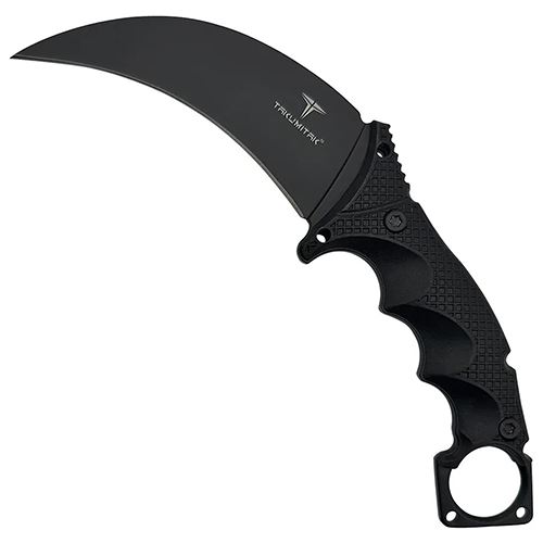Obsidian Half Serrated Black Fixed Knife