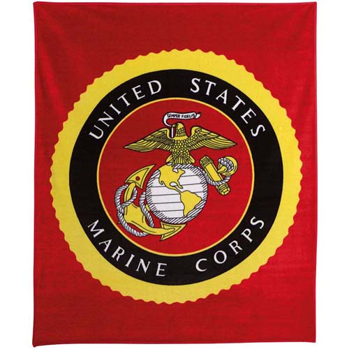 Military Marines Insignia Fleece Blankets