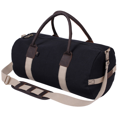 19 Inch Canvas And Leather Gym Bag