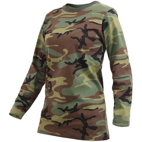 Womens Long Sleeve Camo T-Shirt