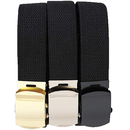 Ultra Force 54 Inch Military Web Belts in 3 Pack - Black