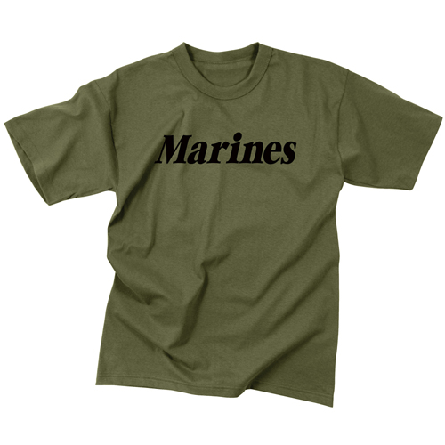 Mens Marines Olive Drab Military Physical Training T-Shirt