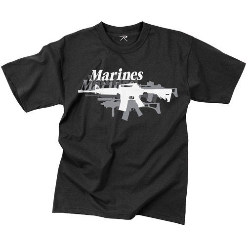 Mens Vintage Marines Gun T-Shirt