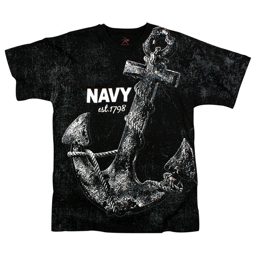 Mens Vintage Navy Anchor T-Shirt