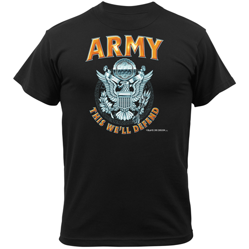 Mens Black Army Emblem T-Shirt