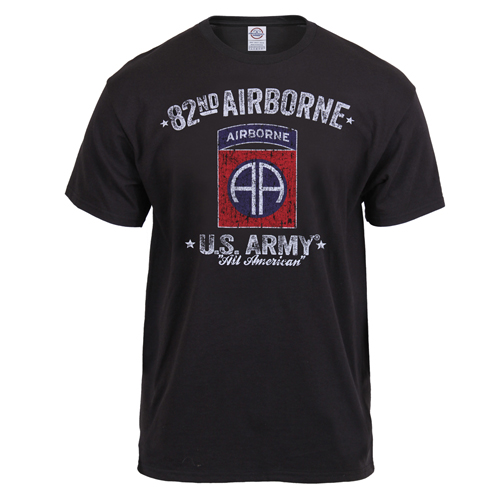 Black Ink Distressed 82nd Airborne T-Shirt