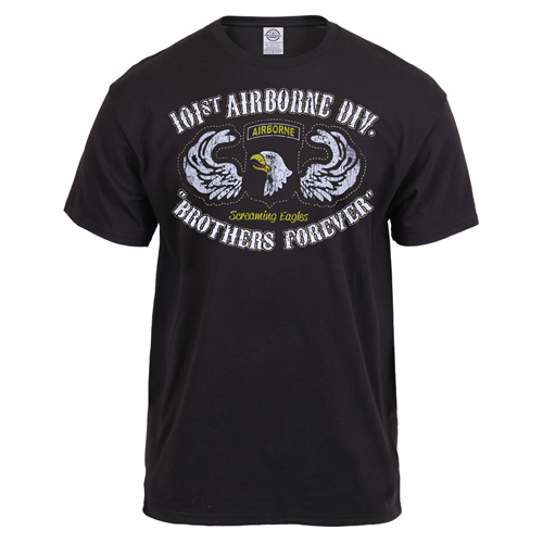 Black Ink Distressed 101st Airborne Division T-Shirt