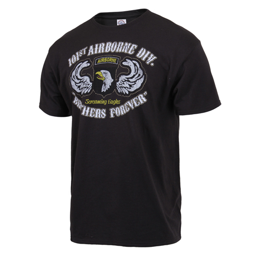 Black Ink Distressed 101st Airborne Division T-Shirt