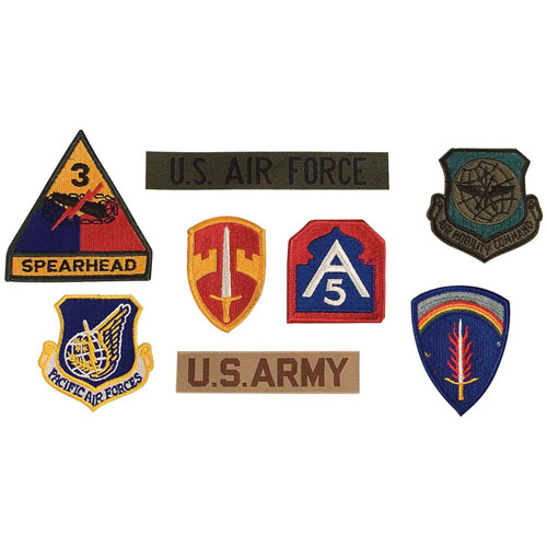 G.I. Military Assorted 100 Pieces Military Patchesa