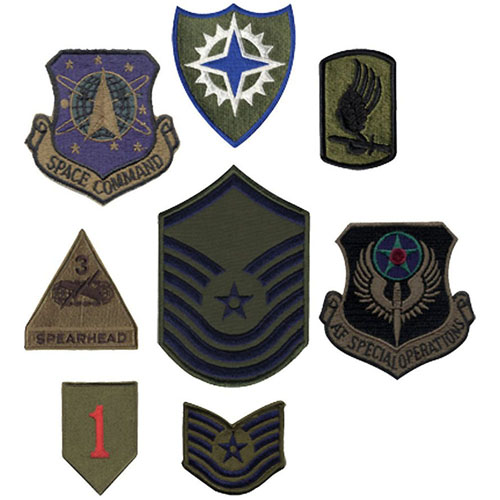 Subdued Military 500 Pieces Assorted Military Patches