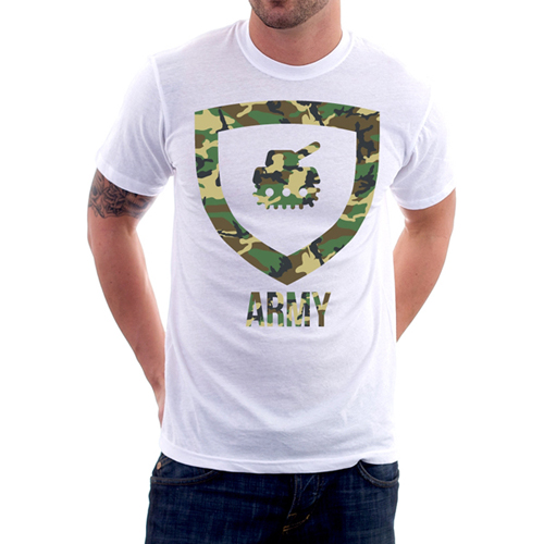 Army White Custom Printed T-Shirt
