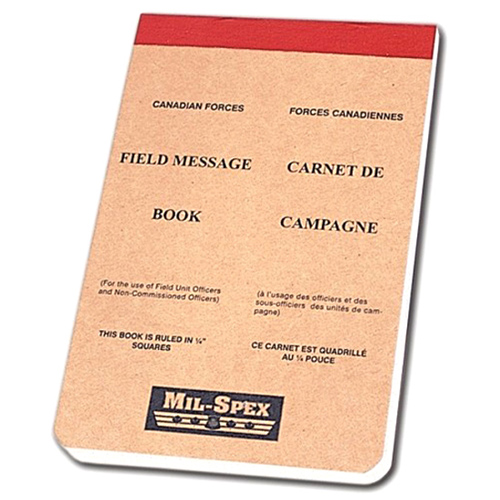 Mil-Spex Hardcover Field Message Book