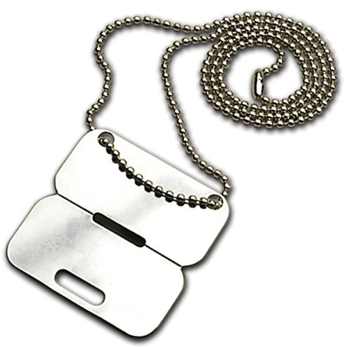 Clip Apart Dog Tag with Chain