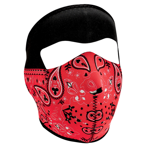 Zan Headgear Neoprene Red Paisley Bandana Face Mask