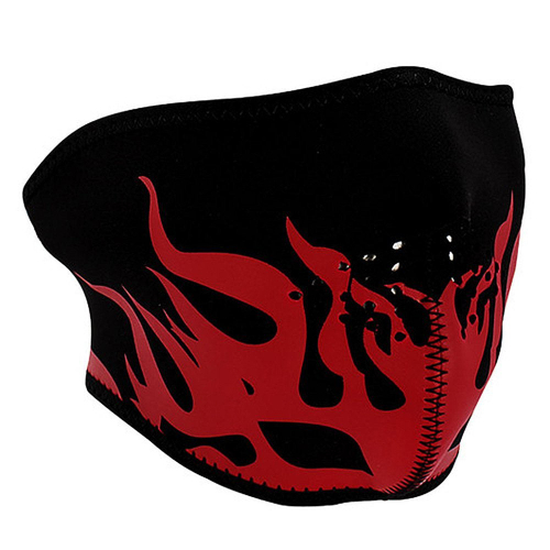 Neoprene Red Flames Half Face Mask