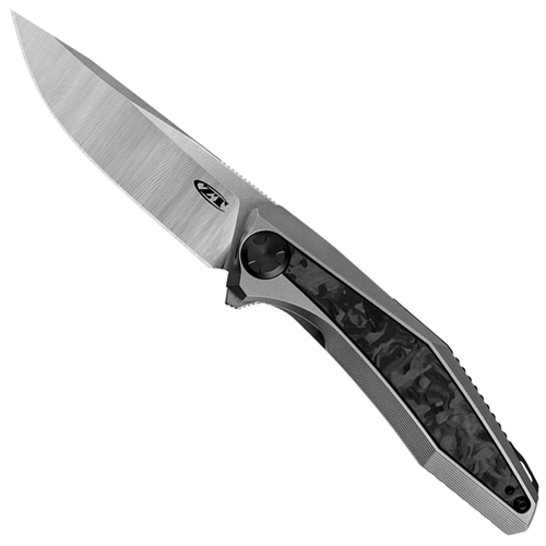 ZT 0470 Titanium & Marbled Carbon Fiber Handle Folding Knife